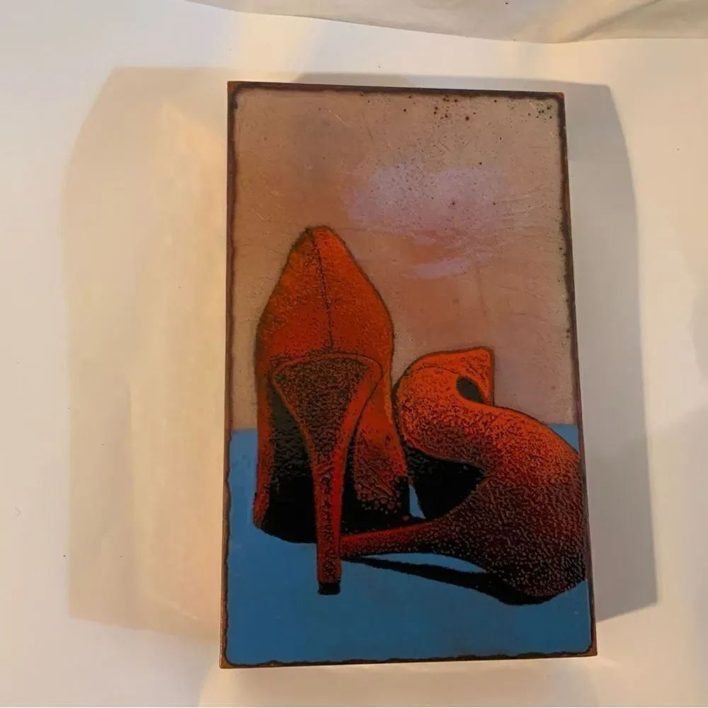 Houston llew Spiritile # 52 "Give The Girl The Right Shoes" (Glass on Copper)